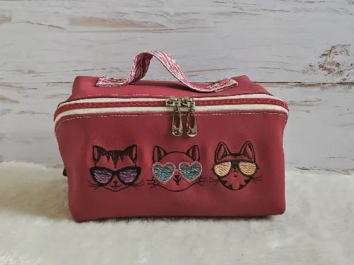Trousse pliable - Chats à lunettes